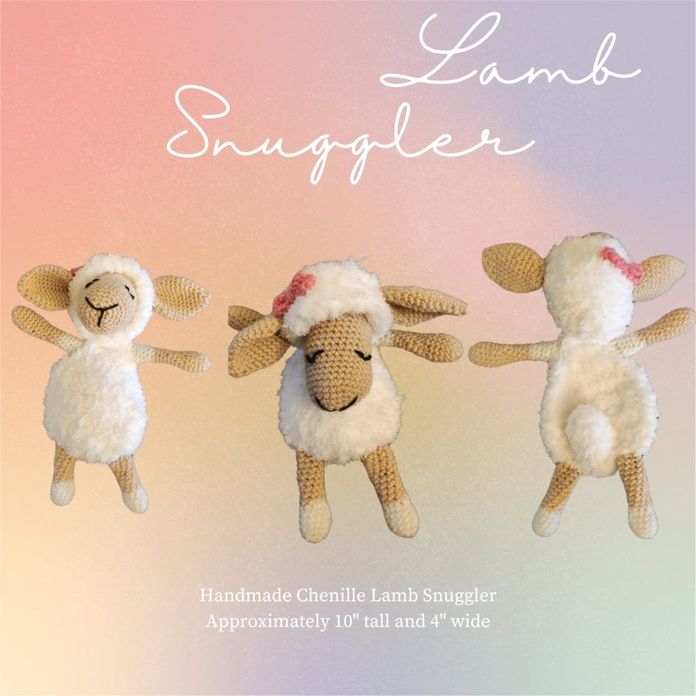 Handmade Chenille Lamb Snuggler